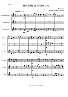 15 easy trios for recorder trio (soprano, alto, tenor): The Belle of Belfast city (I'll tell my ma) by folklore