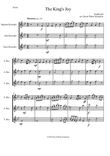 15 easy trios for recorder trio (soprano, alto, tenor): The King's Joy by folklore