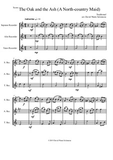 15 easy trios for recorder trio (soprano, alto, tenor): The Oak and the Ash (A North country maid) by folklore