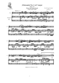 3 Allemandes, HWV 476/77/78: For flute and harpsichord (or piano) by Георг Фридрих Гендель
