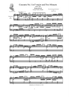 2 Courantes, HWV 488/489: Для клавесина (или фортепиано) by Георг Фридрих Гендель