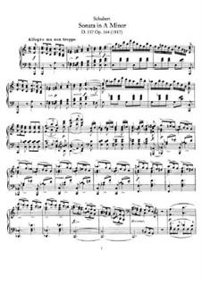 Соната для фортепиано No.4 ля минор, D.537 Op.164: Для одного исполнителя by Франц Шуберт