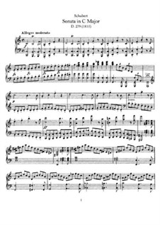 Соната для фортепиано No.2 до мажор, D.279: Для одного исполнителя by Франц Шуберт