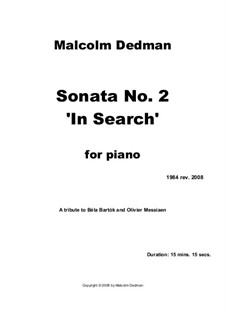 Piano Sonata No.2 - 'In Search', MMS10: Piano Sonata No.2 - 'In Search' by Malcolm Dedman