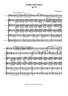 Адажио и Аллегро, Op.70: For cello (horn or viola) and string orchestra – score and all parts by Роберт Шуман