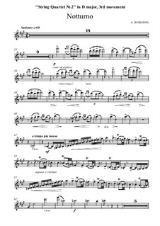 Струнный квартет No.2 ре мажор: Часть III – партия первой скрипки by Александр Бородин