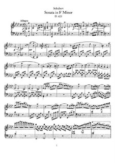 Соната для фортепиано No.11 фа минор (Неоконченная), D.625: Для одного исполнителя by Франц Шуберт