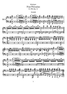 Четыре полонеза для фортепиано в четыре руки, D.599 Op.75: Первая и вторая партии by Франц Шуберт