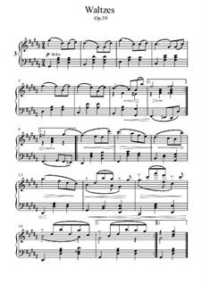 Вальс No.3: Аранжировка для фортепиано by Иоганнес Брамс