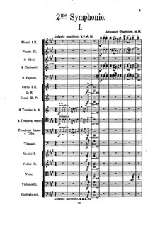 Симфония No.2 фа-диез минор, Op.16: Партитура by Александр Глазунов
