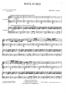 Болеро, M.81: Для двух фортепиано в 4 руки by Морис Равель