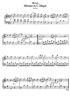 Менуэт для фортепиано до мажор, K.61g: Для одного исполнителя by Вольфганг Амадей Моцарт