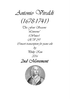 Концерт для скрипки с оркестром No.4 фа минор 'Зима', RV 297: Часть II. Версия для фортепиано by Антонио Вивальди