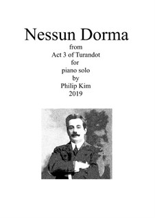 Turandot: Nessun dorma, for piano solo by Джакомо Пуччини