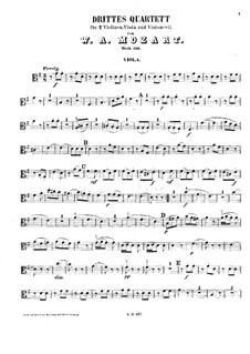 Струнный квартет No.3 соль мажор, K.156: Партия альта by Вольфганг Амадей Моцарт