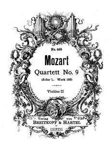 Струнный квартет No.9 ля мажор, K.169: Партия II скрипки by Вольфганг Амадей Моцарт