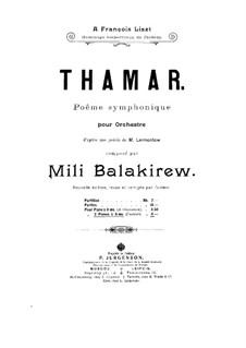 Тамара: Часть I, для двух фортепиано в 4 руки by Милий Балакирев