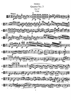 Струнный квартет No.3 си-бемоль мажор, Op.67: Партия альта by Иоганнес Брамс