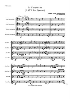 La Cumparsita: AATB sax quartet by Gerardo Hernan Matos Rodriguez