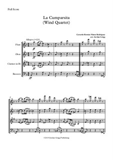 La Cumparsita: For wind quartet by Gerardo Hernan Matos Rodriguez