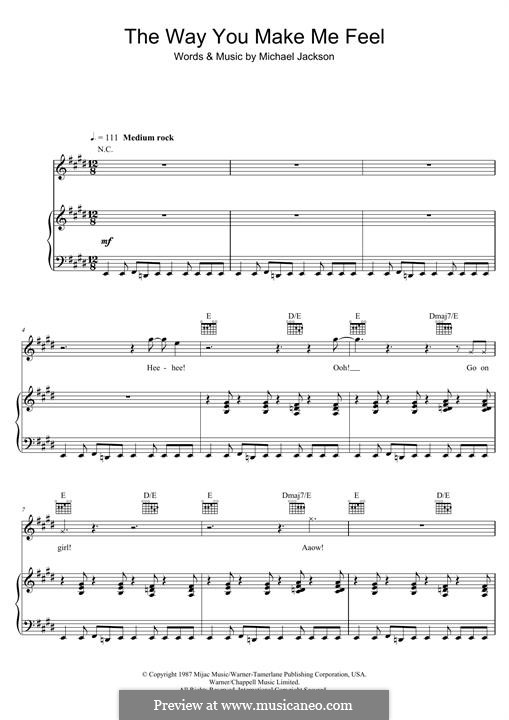 The Way You Make Me Feel: Для голоса и фортепиано (или гитары) by Michael Jackson