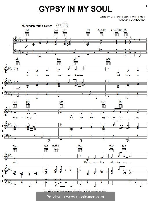 Gypsy in My Soul (Ella Fitzgerald): Для голоса и фортепиано (или гитары) by Clay Boland