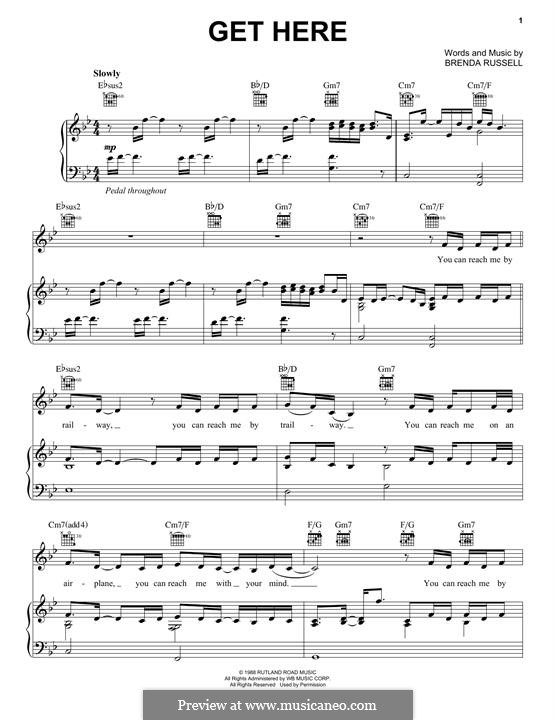 Get Here (Oleta Adams): Для голоса и фортепиано (или гитары) by Brenda Russell