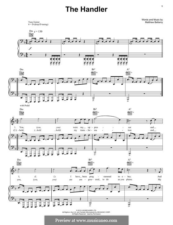 The Handler (Muse): Для голоса и фортепиано (или гитары) by Matthew Bellamy