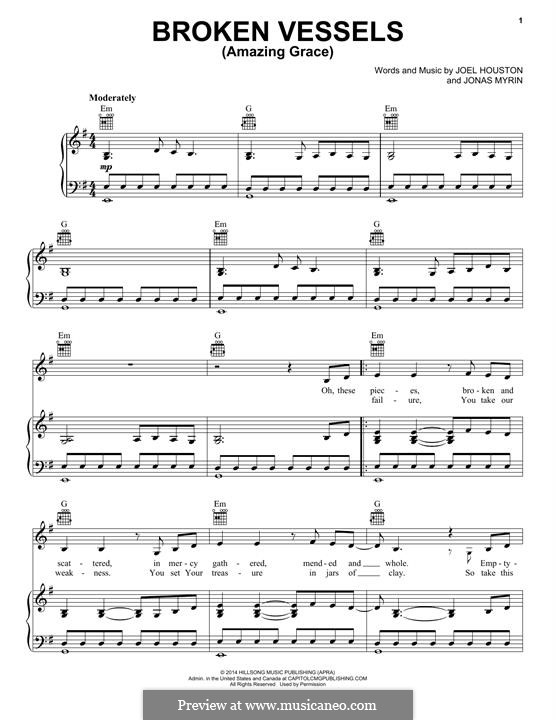 Broken Vessels (Amazing Grace): Для голоса и фортепиано (или гитары) by Jonas Myrin, Joel Houston