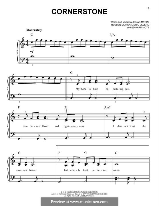 Cornerstone (Hillsong): Для фортепиано by Jonas Myrin, Reuben Morgan, Eric Liljero