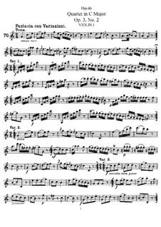 Струнный квартет до мажор, Hob.III/14 Op.3 No.2: Скрипка I by Йозеф Гайдн