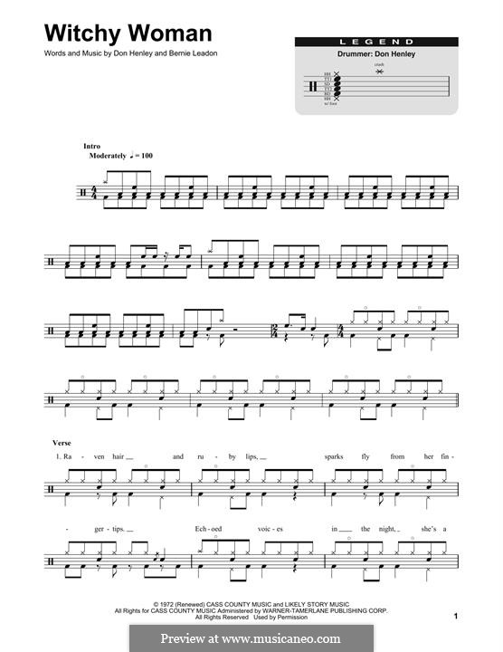 Witchy Woman (Eagles): Drum set by Bernard Leadon, Don Henley