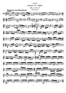 Струнный квартет до мажор, Hob.III/14 Op.3 No.2: Партия второй скрипки by Йозеф Гайдн