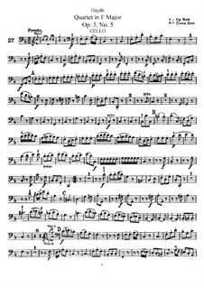 Струнный квартет фа мажор, Hob.III/17 Op.3 No.5: Партия виолончели by Йозеф Гайдн