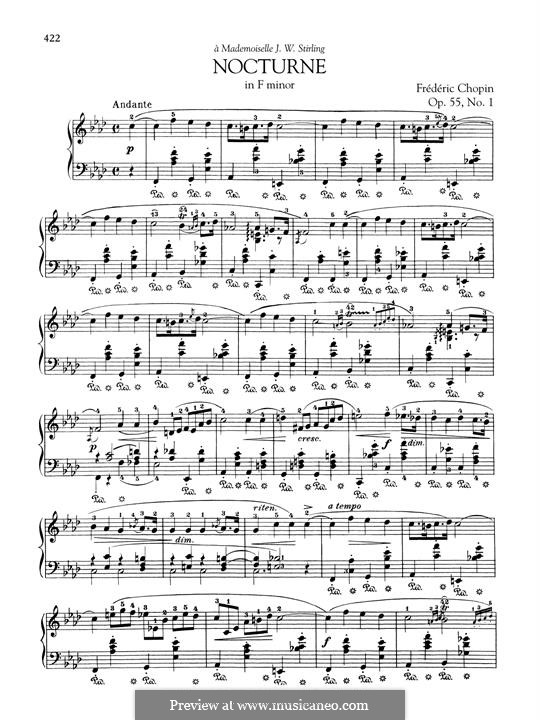 Ноктюрны, Op.55: No.1 in F Minor by Фредерик Шопен