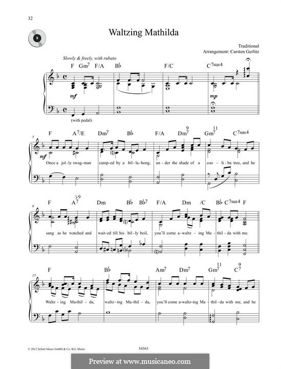 Waltzing Matilda: Для фортепиано by folklore