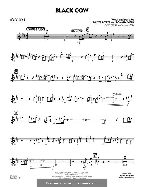 Black Cow (Steely Dan): Tenor sax 1 part by Donald Fagen, Walter Becker