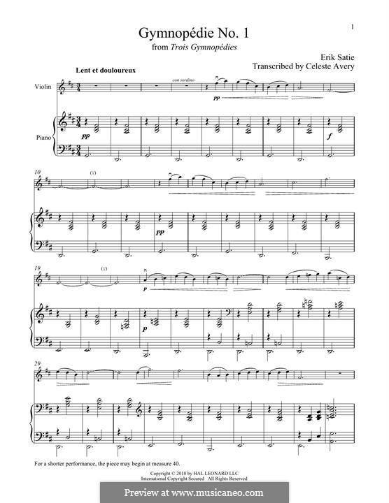 No.1: Для скрипки и фортепиано by Эрик Сати