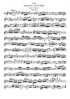 Струнный квартет No.3 ре мажор, Hob.III/3 Op.1 No.3: Партия первой скрипки by Йозеф Гайдн