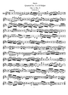 Струнный квартет No.3 ре мажор, Hob.III/3 Op.1 No.3: Партия второй скрипки by Йозеф Гайдн