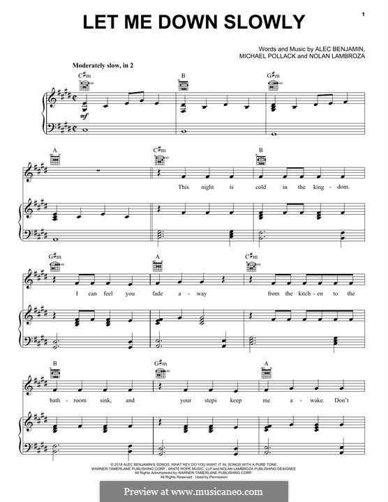 N. Lambroza, A. Benjamin, M. Pollack: Let Me Down Slowly Ноты На.