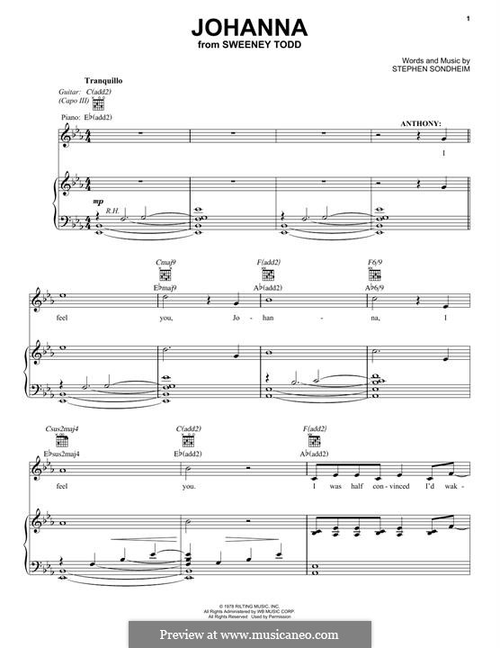 Johanna (from Sweeney Todd): Для голоса и фортепиано by Stephen Sondheim