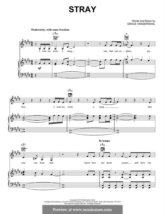 Stray: Для голоса и фортепиано (или гитары) by Grace VanderWaal
