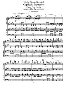 Испанское каприччио, Op.34: Для фортепиано в 4 руки by Николай Римский-Корсаков