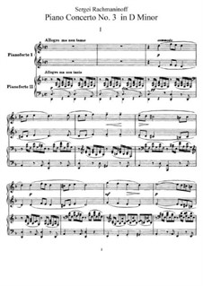 Концерт для фортепиано с оркестром No.3 ре минор, Op.30: Версия для двух фортепиано в 4 руки by Сергей Рахманинов