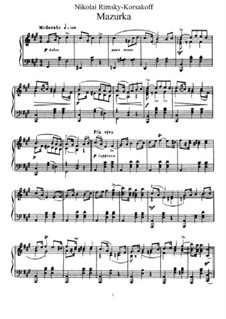 Две пьесы, Op.38: No.2 Mazurka by Николай Римский-Корсаков