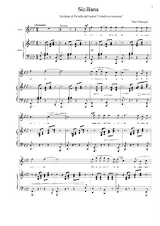 Сельская честь: Siciliana di Turiddu by Пьетро Масканьи