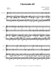 Всё Иисусу отдаю я: Duet for Bb-trumpet by Winfield Scott Weeden