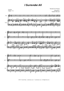 Всё Иисусу отдаю я: Duet for flute and Bb-clarinet by Winfield Scott Weeden