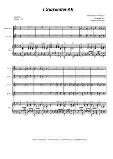 Всё Иисусу отдаю я: For saxophone quartet and piano by Winfield Scott Weeden